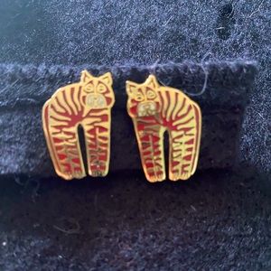COPY - Laurel Burch  jungle cat earrings